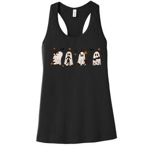 Black Cats In Cute Ghost Cat Halloween Gift Women's Racerback Tank