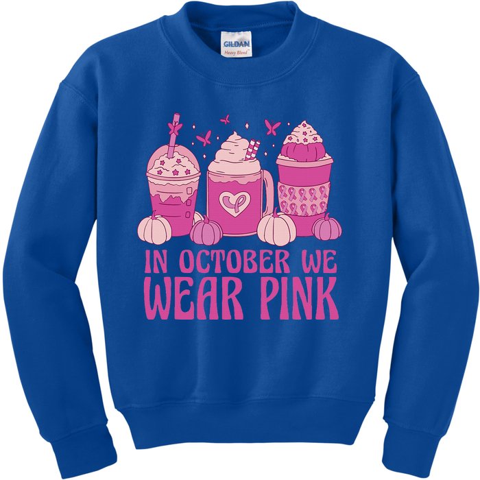 Breast Cancer In October We Wear Pink Kids Sweatshirt