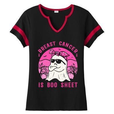 Breast Cancer Is Boo Sheet Breast Cancer Warrior Halloween Ladies Halftime Notch Neck Tee