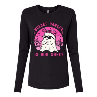 Breast Cancer Is Boo Sheet Breast Cancer Warrior Halloween Womens Cotton Relaxed Long Sleeve T-Shirt