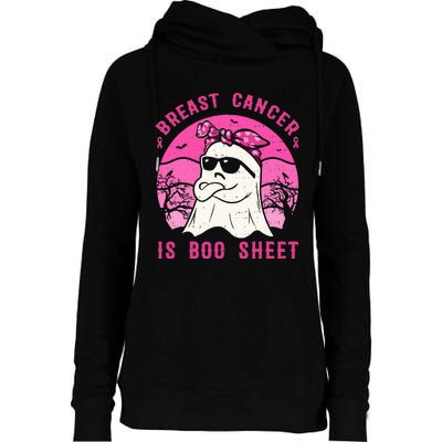 Breast Cancer Is Boo Sheet Breast Cancer Warrior Halloween Womens Funnel Neck Pullover Hood