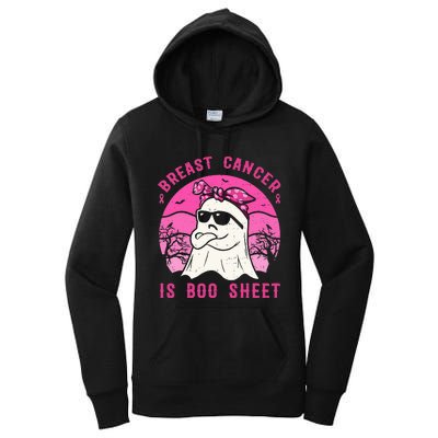 Breast Cancer Is Boo Sheet Breast Cancer Warrior Halloween Women's Pullover Hoodie