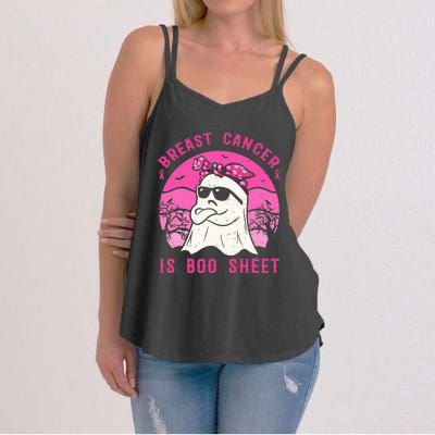 Breast Cancer Is Boo Sheet Breast Cancer Warrior Halloween Women's Strappy Tank