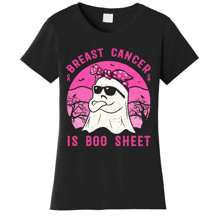 Breast Cancer Is Boo Sheet Breast Cancer Warrior Halloween Women's T-Shirt