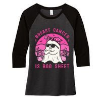 Breast Cancer Is Boo Sheet Breast Cancer Warrior Halloween Women's Tri-Blend 3/4-Sleeve Raglan Shirt