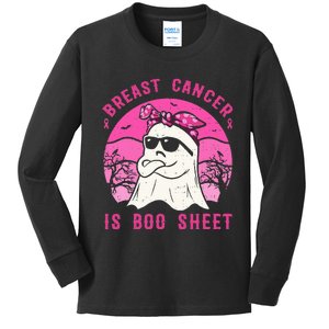 Breast Cancer Is Boo Sheet Breast Cancer Warrior Halloween Kids Long Sleeve Shirt