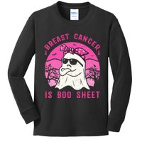 Breast Cancer Is Boo Sheet Breast Cancer Warrior Halloween Kids Long Sleeve Shirt