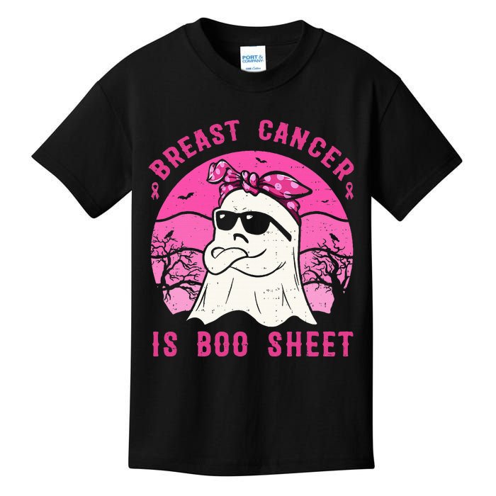 Breast Cancer Is Boo Sheet Breast Cancer Warrior Halloween Kids T-Shirt