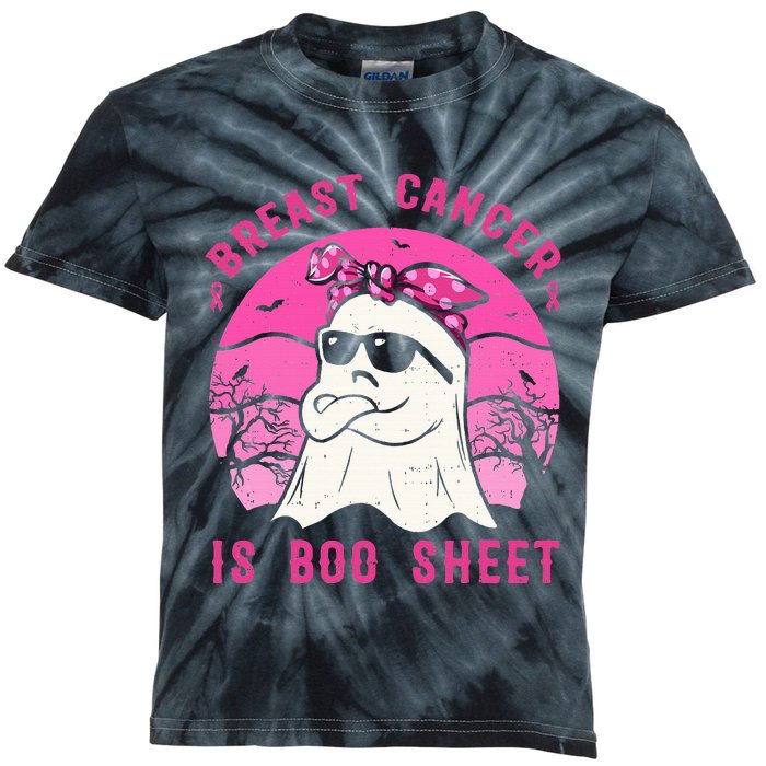 Breast Cancer Is Boo Sheet Breast Cancer Warrior Halloween Kids Tie-Dye T-Shirt