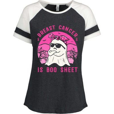 Breast Cancer Is Boo Sheet Breast Cancer Warrior Halloween Enza Ladies Jersey Colorblock Tee