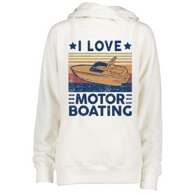 Boat Captain I Love Motorboating Motorboating Womens Funnel Neck Pullover Hood