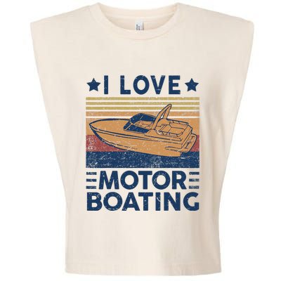 Boat Captain I Love Motorboating Motorboating Garment-Dyed Women's Muscle Tee