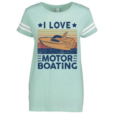 Boat Captain I Love Motorboating Motorboating Enza Ladies Jersey Football T-Shirt