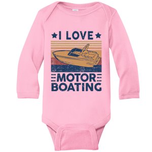 Boat Captain I Love Motorboating Motorboating Baby Long Sleeve Bodysuit