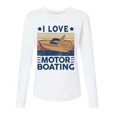 Boat Captain I Love Motorboating Motorboating Womens Cotton Relaxed Long Sleeve T-Shirt