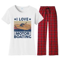 Boat Captain I Love Motorboating Motorboating Women's Flannel Pajama Set