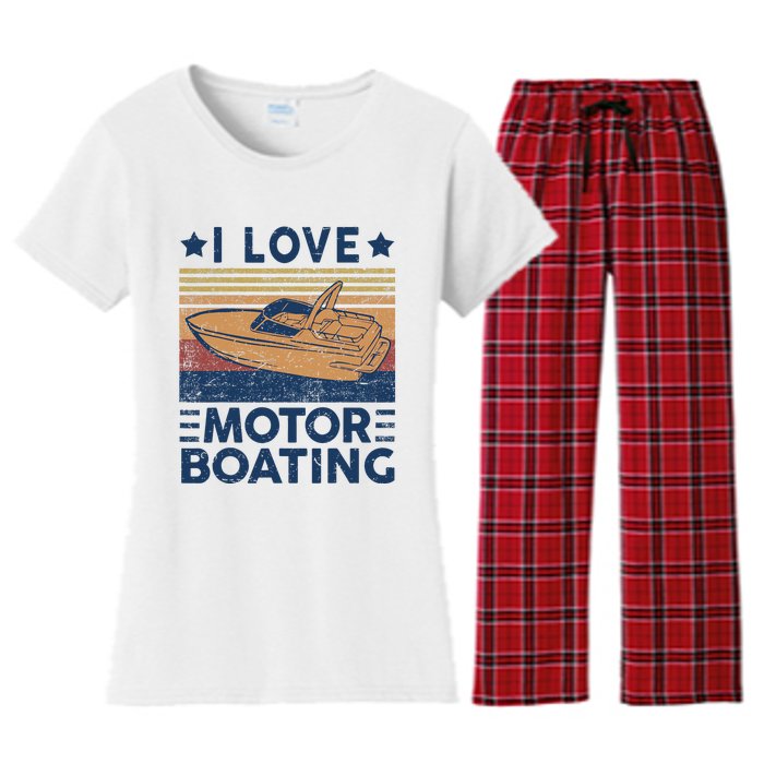 Boat Captain I Love Motorboating Motorboating Women's Flannel Pajama Set