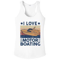 Boat Captain I Love Motorboating Motorboating Ladies PosiCharge Competitor Racerback Tank