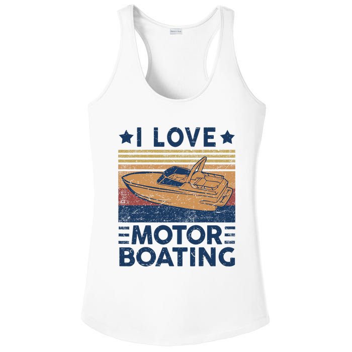 Boat Captain I Love Motorboating Motorboating Ladies PosiCharge Competitor Racerback Tank