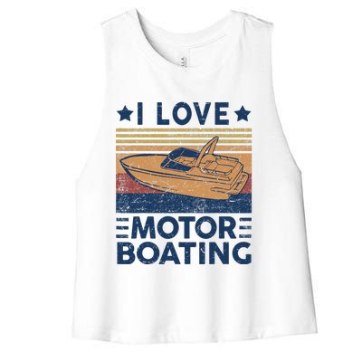 Boat Captain I Love Motorboating Motorboating Women's Racerback Cropped Tank