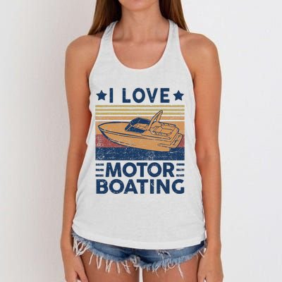 Boat Captain I Love Motorboating Motorboating Women's Knotted Racerback Tank