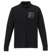 Breast Cancer I Had It I Beat It Survivor Ribbon Performance Long Sleeve Polo