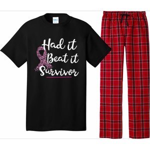 Breast Cancer I Had It I Beat It Survivor Ribbon Pajama Set