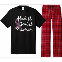 Breast Cancer I Had It I Beat It Survivor Ribbon Pajama Set