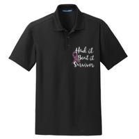 Breast Cancer I Had It I Beat It Survivor Ribbon Dry Zone Grid Polo