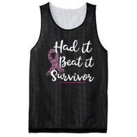 Breast Cancer I Had It I Beat It Survivor Ribbon Mesh Reversible Basketball Jersey Tank