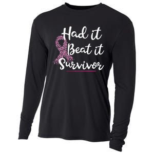 Breast Cancer I Had It I Beat It Survivor Ribbon Cooling Performance Long Sleeve Crew