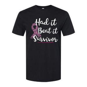 Breast Cancer I Had It I Beat It Survivor Ribbon Softstyle CVC T-Shirt