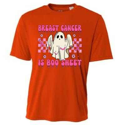 Breast Cancer Is Boo Sheet Halloween Breast Cancer Awareness Cooling Performance Crew T-Shirt