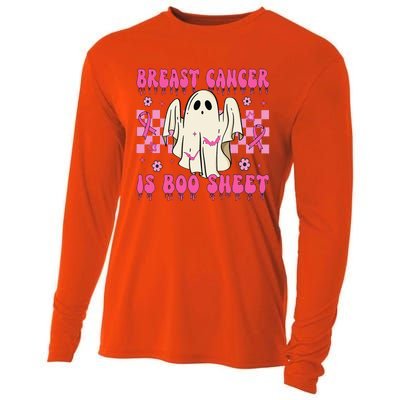 Breast Cancer Is Boo Sheet Halloween Breast Cancer Awareness Cooling Performance Long Sleeve Crew