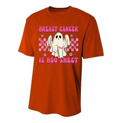 Breast Cancer Is Boo Sheet Halloween Breast Cancer Awareness Performance Sprint T-Shirt