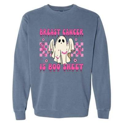 Breast Cancer Is Boo Sheet Halloween Breast Cancer Awareness Garment-Dyed Sweatshirt