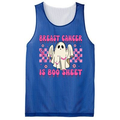 Breast Cancer Is Boo Sheet Halloween Breast Cancer Awareness Mesh Reversible Basketball Jersey Tank