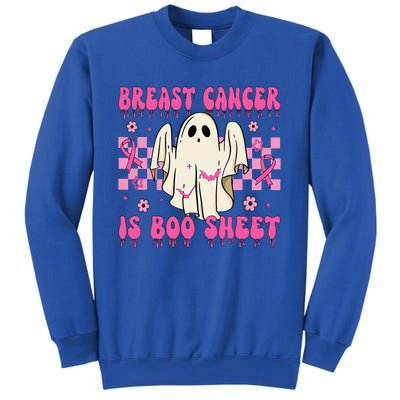 Breast Cancer Is Boo Sheet Halloween Breast Cancer Awareness Tall Sweatshirt