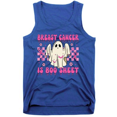 Breast Cancer Is Boo Sheet Halloween Breast Cancer Awareness Tank Top