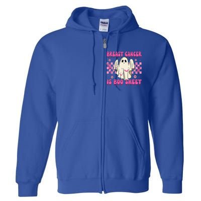 Breast Cancer Is Boo Sheet Halloween Breast Cancer Awareness Full Zip Hoodie