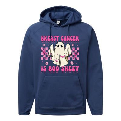 Breast Cancer Is Boo Sheet Halloween Breast Cancer Awareness Performance Fleece Hoodie