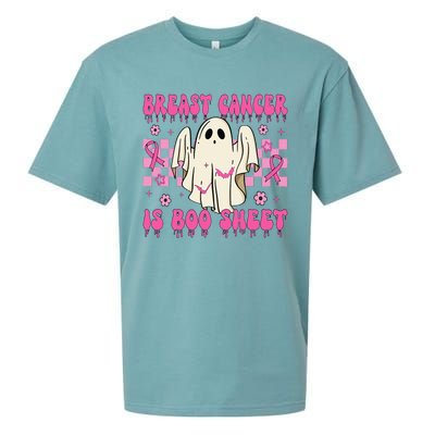 Breast Cancer Is Boo Sheet Halloween Breast Cancer Awareness Sueded Cloud Jersey T-Shirt