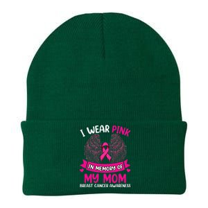 Breast Cancer  I Wear In Memory Of My Mom Knit Cap Winter Beanie