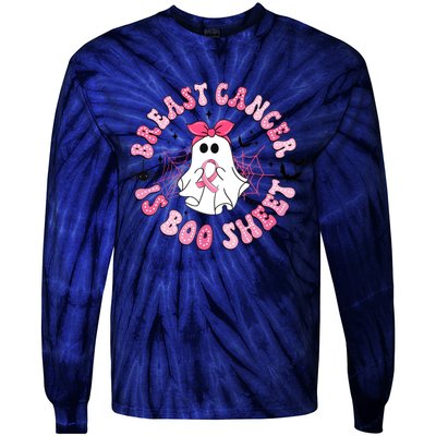 Breast Cancer Is Boo Sheet Cute Ghost Ghoul Halloween Cancer Fighter Tie-Dye Long Sleeve Shirt