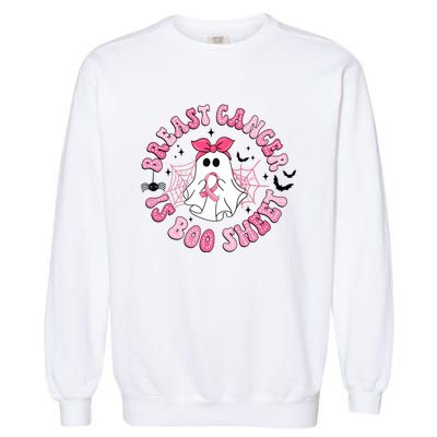 Breast Cancer Is Boo Sheet Cute Ghost Ghoul Halloween Cancer Fighter Garment-Dyed Sweatshirt