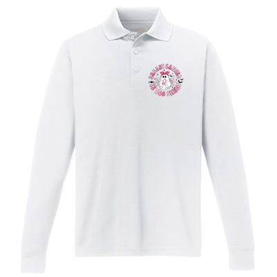 Breast Cancer Is Boo Sheet Cute Ghost Ghoul Halloween Cancer Fighter Performance Long Sleeve Polo