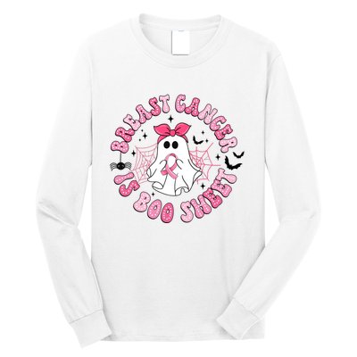 Breast Cancer Is Boo Sheet Cute Ghost Ghoul Halloween Cancer Fighter Long Sleeve Shirt