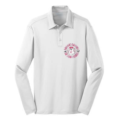 Breast Cancer Is Boo Sheet Cute Ghost Ghoul Halloween Cancer Fighter Silk Touch Performance Long Sleeve Polo