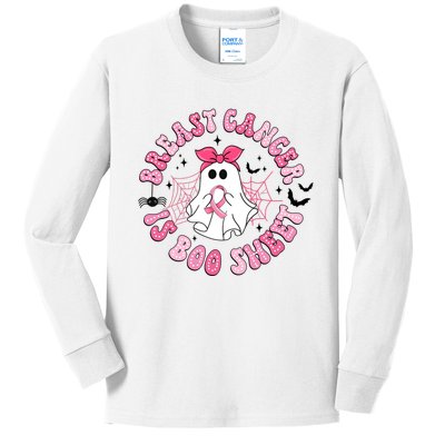 Breast Cancer Is Boo Sheet Cute Ghost Ghoul Halloween Cancer Fighter Kids Long Sleeve Shirt