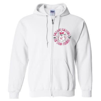 Breast Cancer Is Boo Sheet Cute Ghost Ghoul Halloween Cancer Fighter Full Zip Hoodie